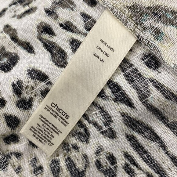 CHICO’S Linen Animal Moto Jacket Size 0 Size Small 4 Business Casual Lightweight - Picture 8 of 8